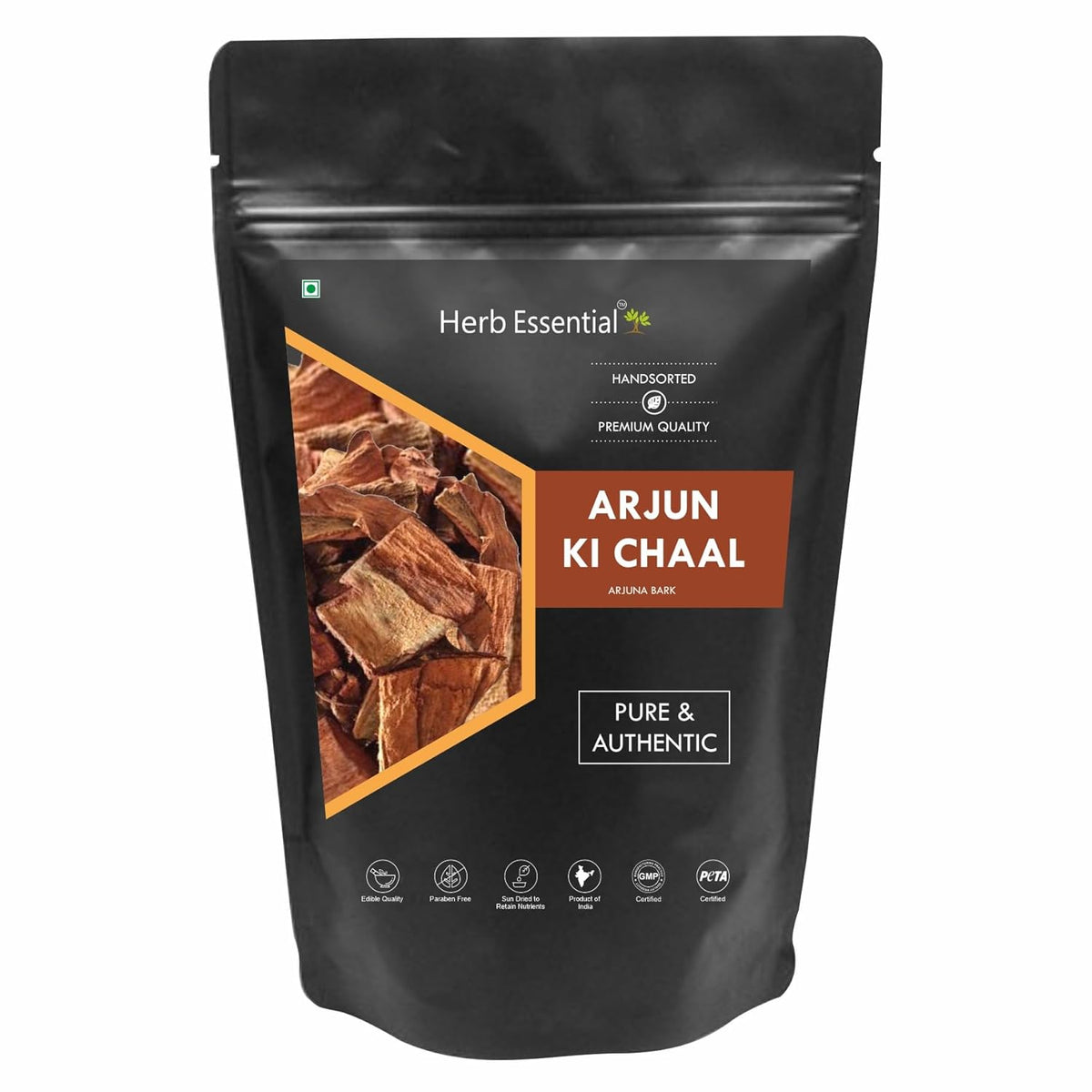 Herb Essential Arjun Ki Chaal Raw, Terminalia Arjuna Bark, Raw Dry Organic Arjun Tree Bark, Lowers Bad Cholesterol | 200gm 0.4lbs