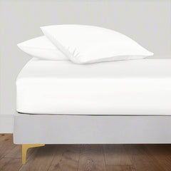 Elastic Fitted Queen Size Bedsheet - 60 X 78 Inches, White | 400 Thread Count Silky Soft | Naturally Soft, Breathable, & Skin-Friendly