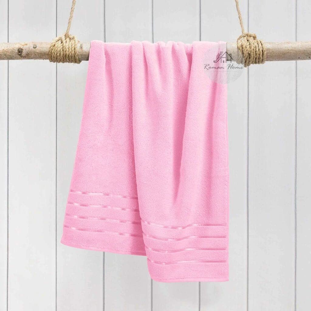 Roman Home Cotton Soft Bath Towel 500 Gsm (Pink)