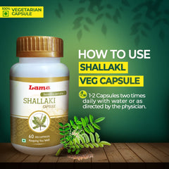 Lama Shallaki Capsule Boswellia Serrata With Pure Natural Extracts Of Shallaki 500mg, Promotes Natural Healing And Helps To Maintain Skin Health | 60 Vegetarian Capsules 100gm 0.2lbs