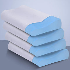 Cervical Contour Memory Foam Cooling Gel Pillow - 58.4l X 34.3w X 11.4h Cm | Orthopedic Support For Neck & Head | Washable Cover, Best Pillow For Neck & Shoulder Pain Relief - Pack Of 4