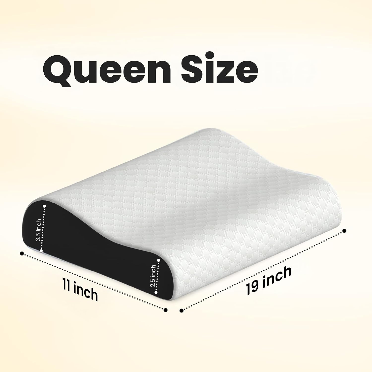 Gel Memory Cervical Neck Pillow For Pain Relief Sleep, White - Queen Size | Improves Posture & Spinal Alignment, Neck Pain Relief Cushion, With Ultra Responsive, Washable Cover - Pack Of 2