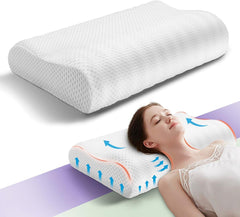 Memory Foam Pillow, Counter Cervical Orthopedic Pillow, Supports Neck Pain | Shoulder Pain For Sleeping, Ergonomic Cervical Pillow For Side, Back, Bed Pillow, Butterfly Shape - Pack Of 1