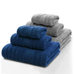 Mush Bamboo Luxurious 2 Bath + 2 Hand & 2 Face Towel 1800 Gsm | Ultra Soft, Absorbent & Antimicrobial Towel (Navy & Grey) -6 Piece