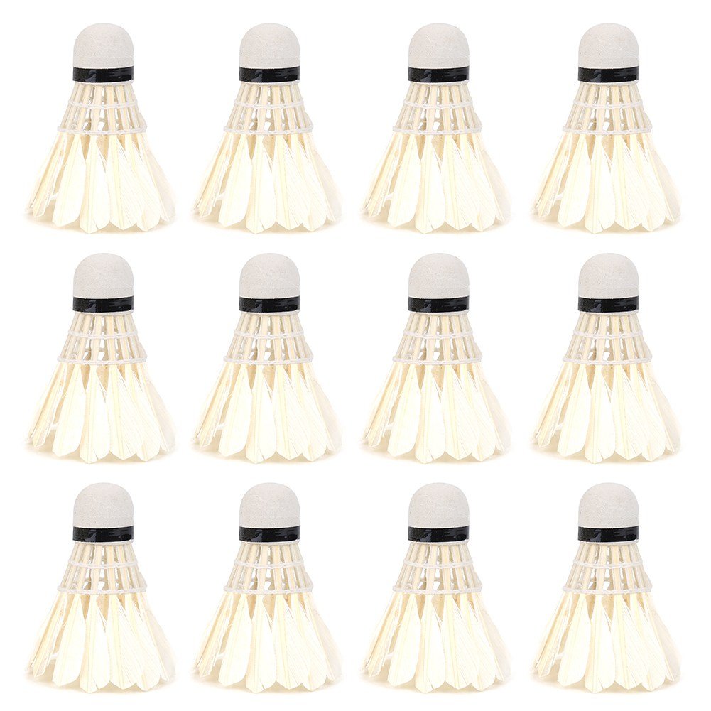 Zerone Badminton Feather Shuttlecocks , Suitable For Practice And Casual Playing | White Pack Of 12