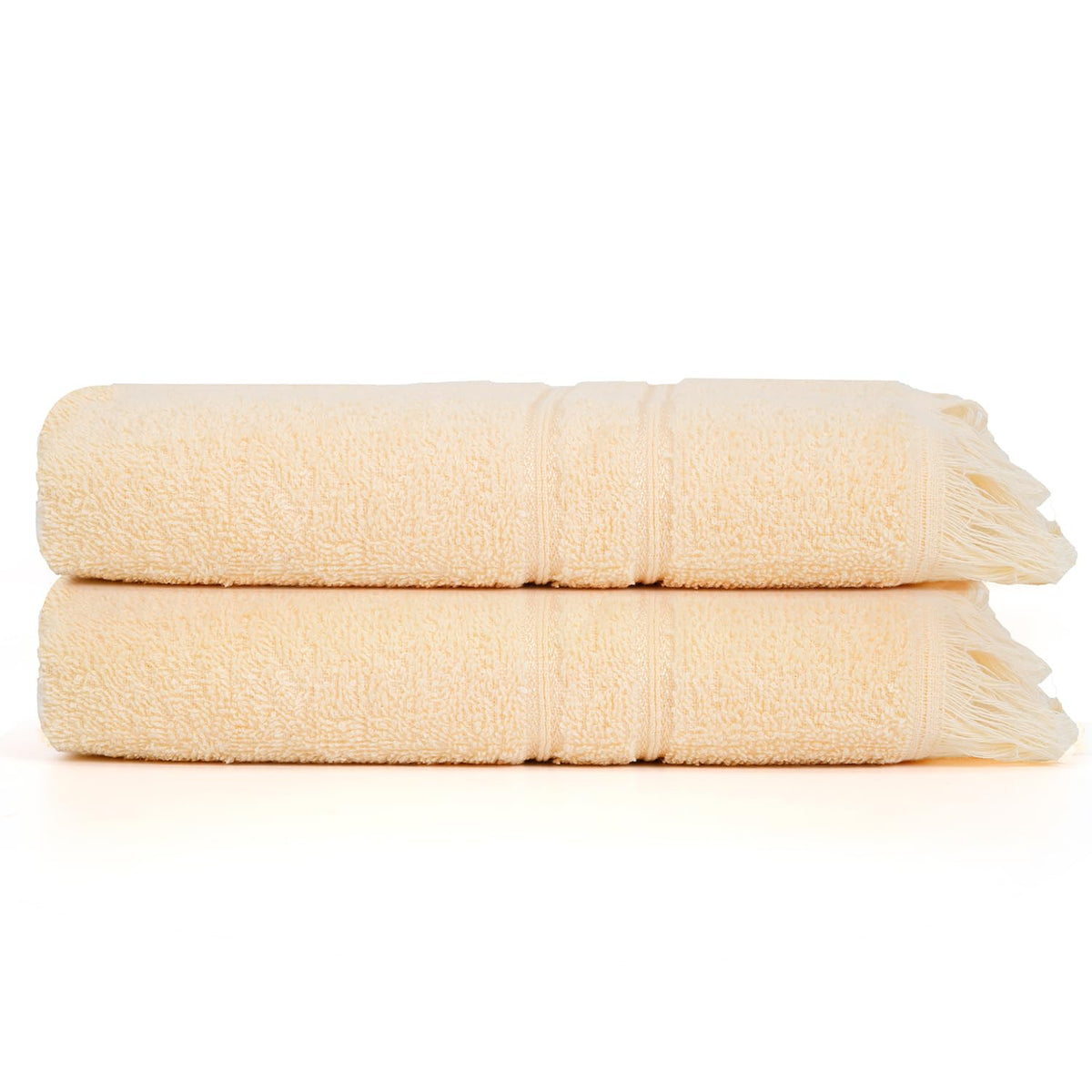 Prime Club Premium 100% Cotton Hand Towel 400 Gsm | Bathroom Essentials Soft Quick-Dry Cotton Towel (Peach)- 2 Pcs