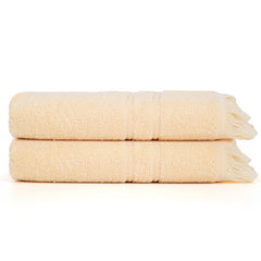 Prime Club Premium 100% Cotton Hand Towel 400 Gsm | Bathroom Essentials Soft Quick-Dry Cotton Towel (Peach)- 2 Pcs