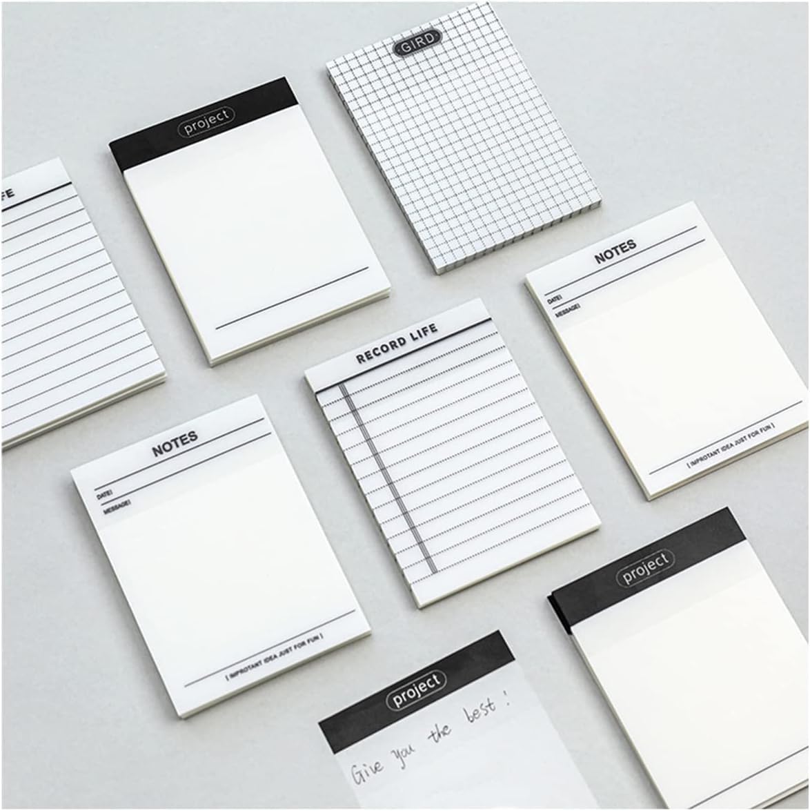 Transparent Sticky Note Pad With Lining & Grid Transparent Sticky Notes, Clear - 200 Sheets