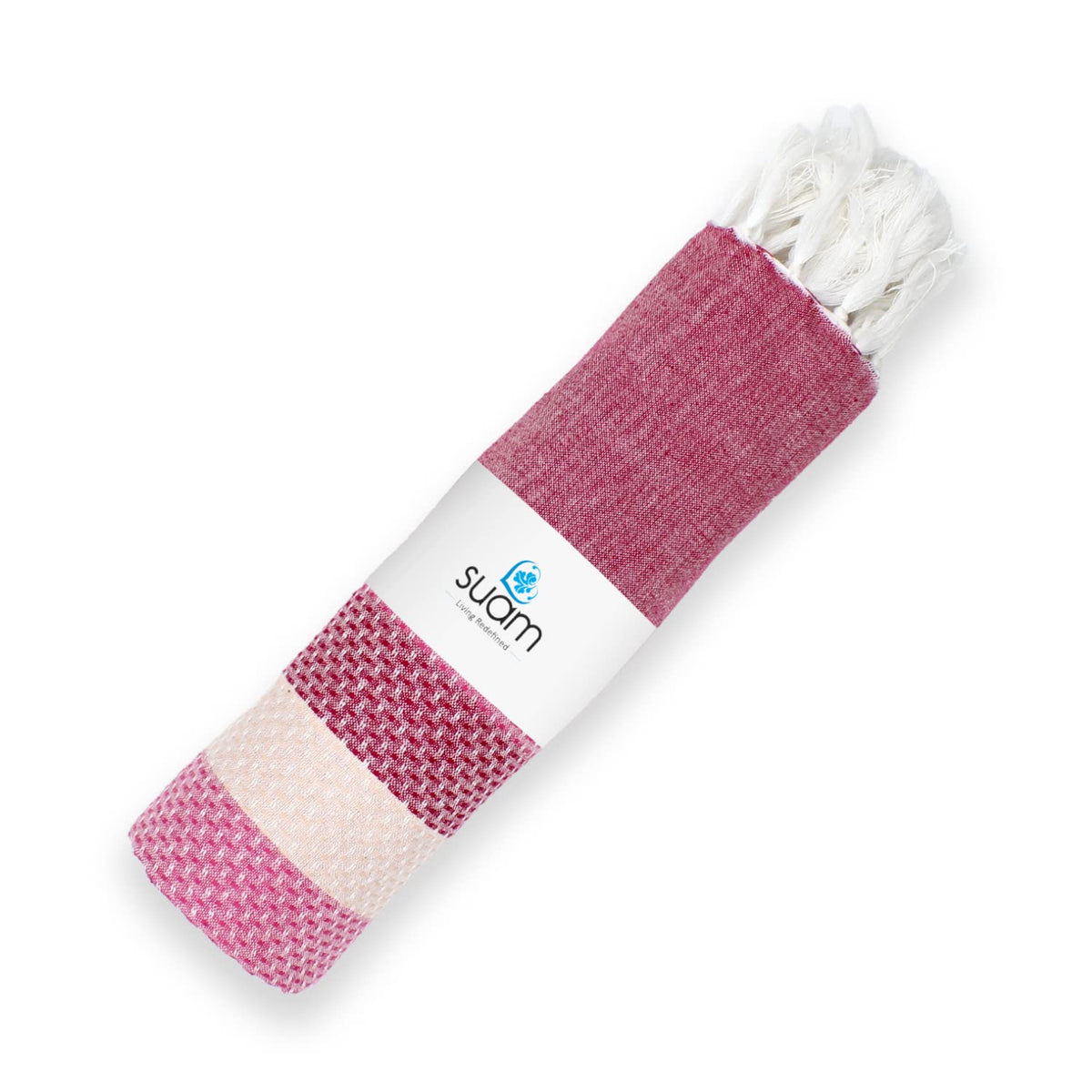 Suam Candy Cotton Towel 400 Gsm | Quick Dry, Soft & Absorbent Ideal For Bath, Beach, Gym & Travel (Carmine Red & Brick Pink)