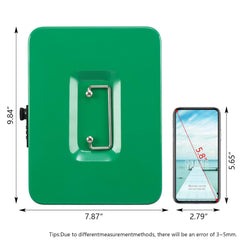 Large Cash Box With Combination Lock Safe Metal Money Box With Money Tray For Security Lock Box 9.84"X 7.87"X 3.54" Colour - Green