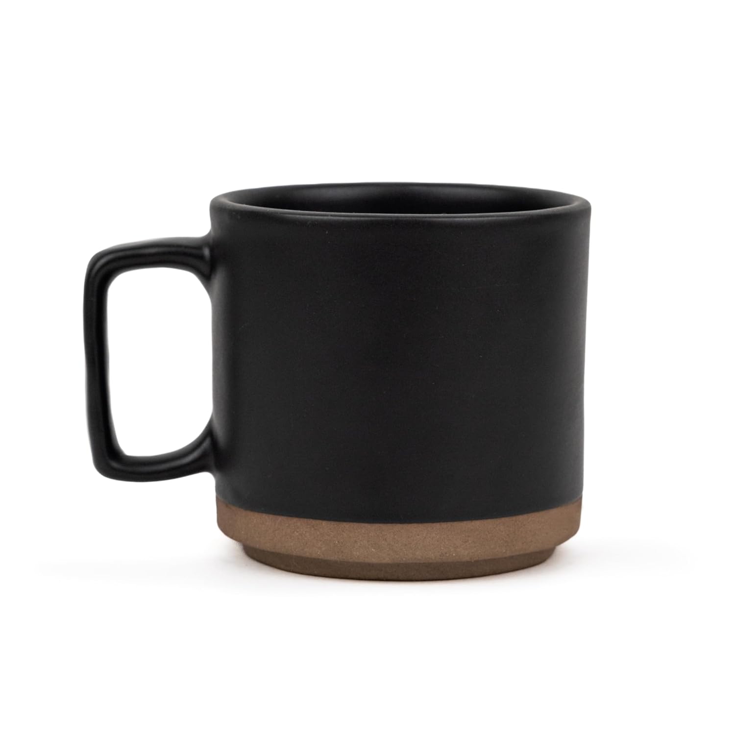 Large Ceramic Coffee Mug Set Of 2 - Black, 350ml Each | Ceramic Japandi Mug, Tea Mug With Matte Finish - Mug For Coffee | Ceramic Coffee Mug - Microwave Safe & Dishwasher Safe