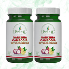 Rudrang Nutri Store Garcinia Cambogia Extract, Utilizing Vacuum Freeze Dried Technology, Weight Management, Appetite Control, Metabolism Boost | 400mg, 60 Veg Capsules 100gm 0.2lbs Each Pack Of 2