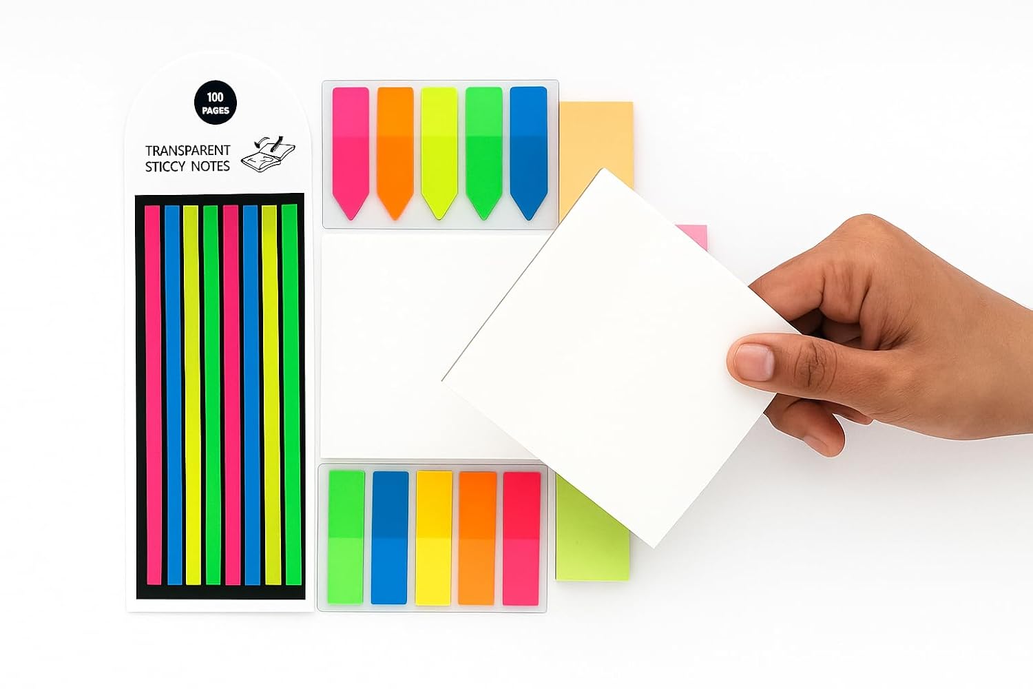 Transparent Sticky Note Pads, Long Page Markers | Sticky Index Tab - Sticky Notes For Collage