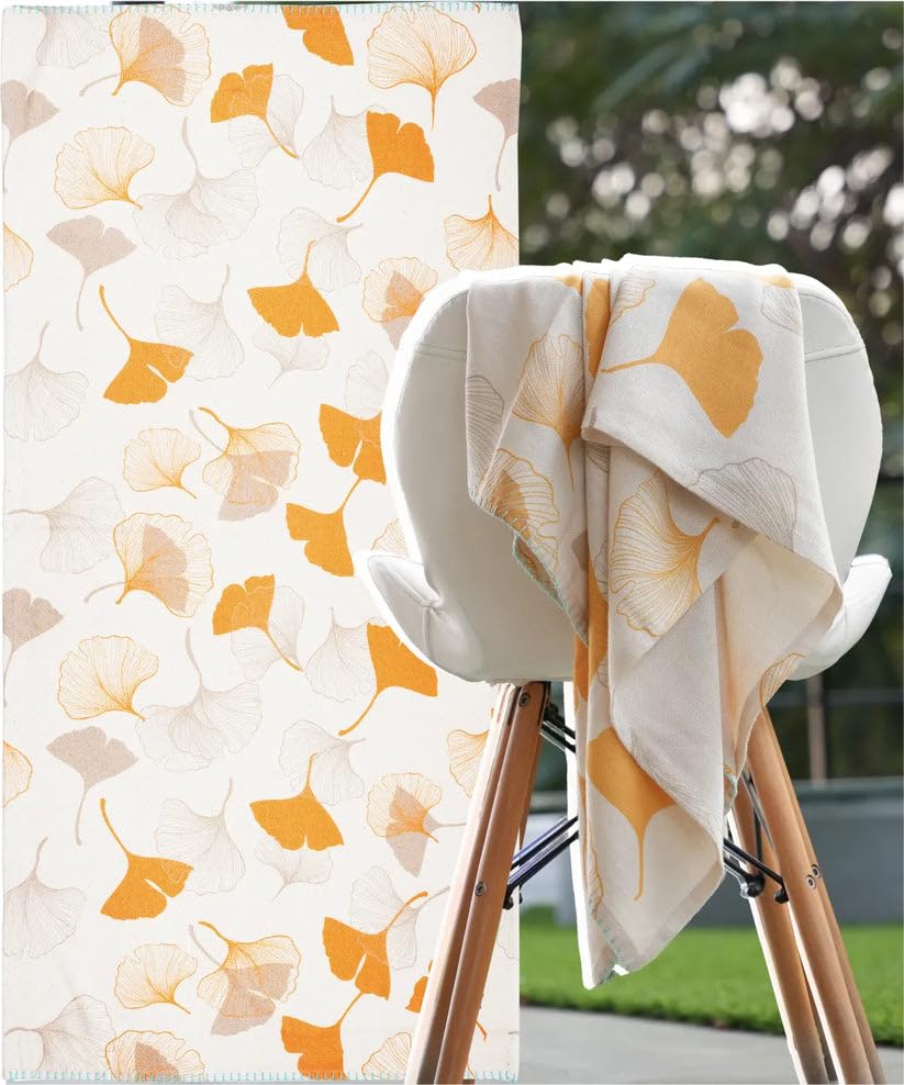 Thirsty Towel Bamboo Bath Towel 460 Gsm | Super Soft & High Absorbency Towels, Light Weight, & Quick Dry Towels Large Size (Sassy Leopard, Gingko Garden)- Pack Of 2