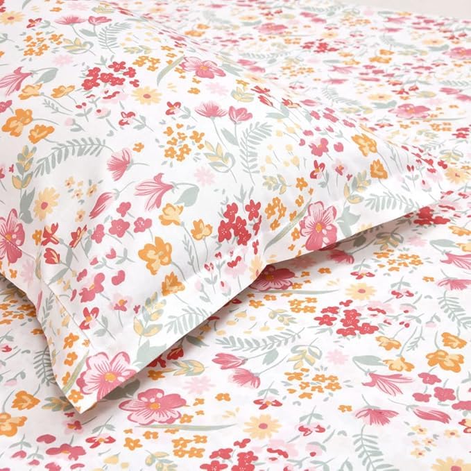 Pure Cotton Queen Size Bedsheet With 2 Matching Pillow Covers - 90 X 100 Inches, Multicolor | Easy Care & Long-Lasting Fabric