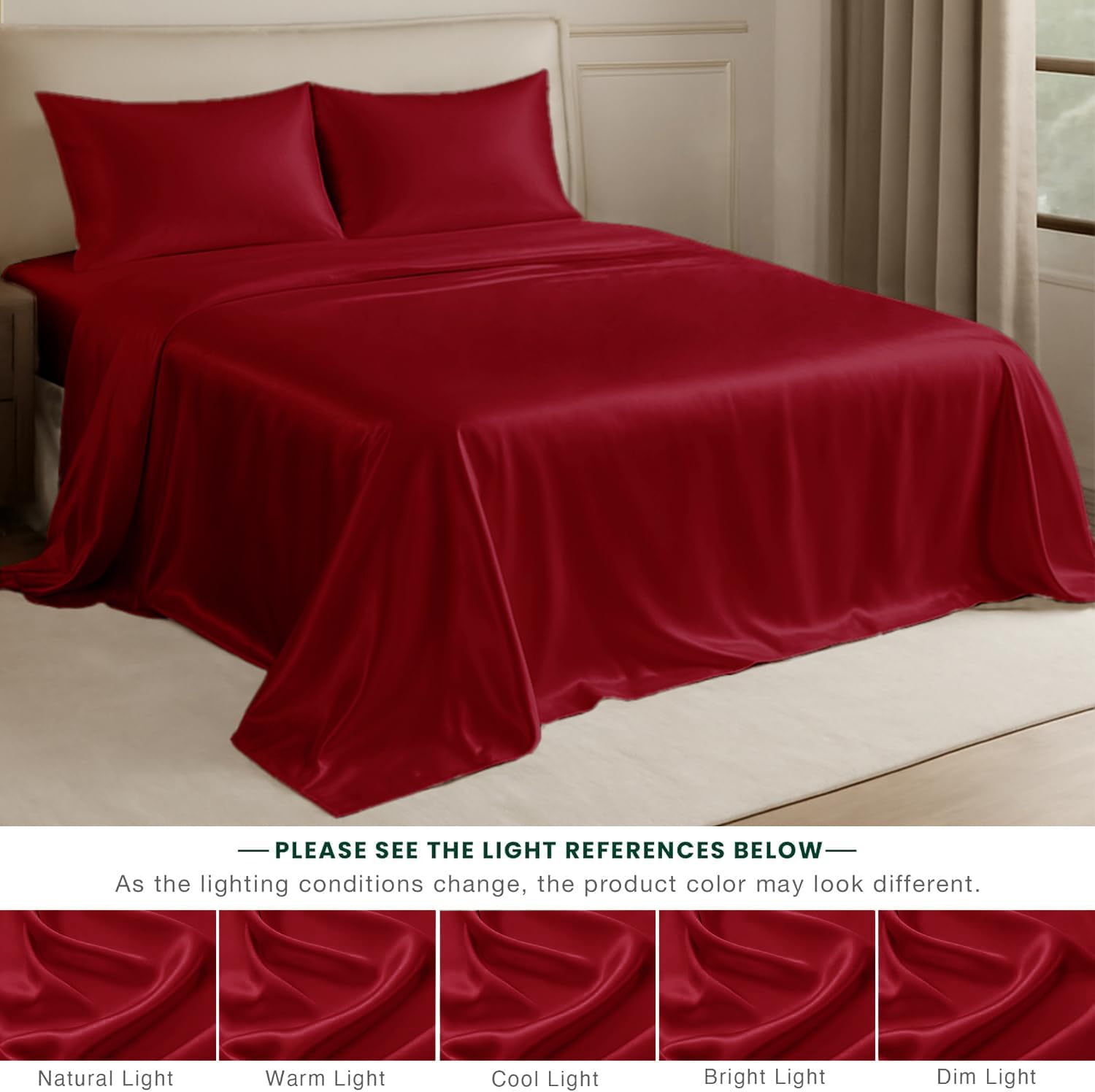 1 Double Bedsheet For Queen Size With 2 Pillow Covers - 90 X 100 Inches, Crimson Red | Perfect For Romantic Night, Excellent Gift For All Celebrations Bedsheet