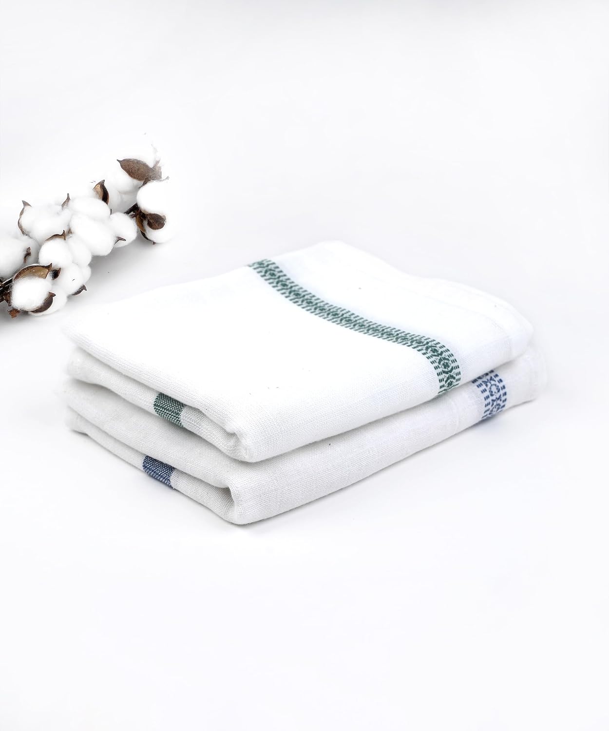 Thirsty Towel By Doctor Towels 600 Gsm | Double Cloth Cotton Bath Towel Quick Dry, Super Soft, High Absorbent | Green - Blue (Pack Of 2)