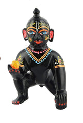 Ashtadhatu Laddu Bal Gopal Idol, Baby Krishna, Black, Brass, Thakur Ji Statue, God Shree Krishna | Traditional Style, Occasion - Decorative, Handmade, For Janmashatmi Pooja In Home Temple