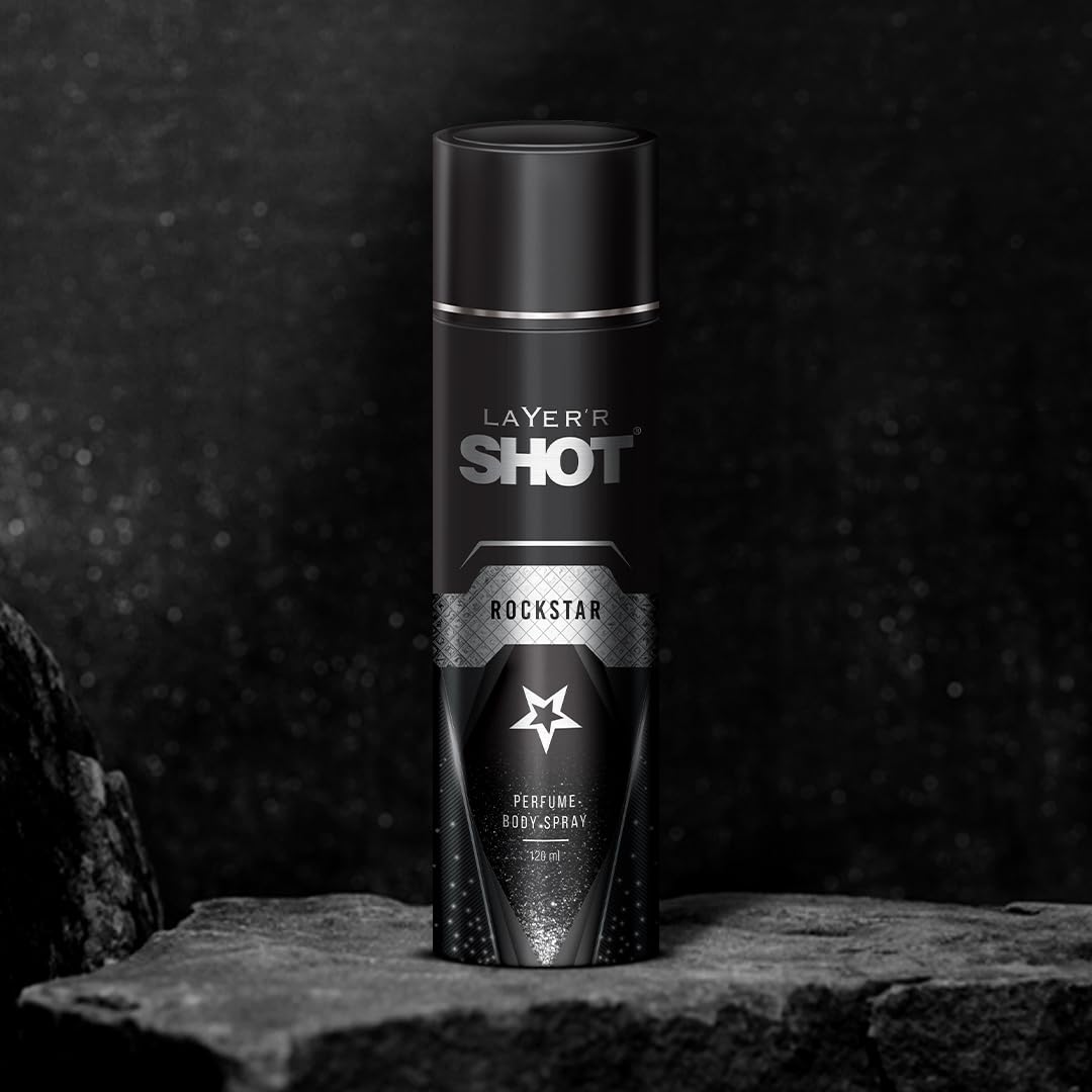 Layer'r Shot  Rockstar Oriental Fougere 120ml 4 Fl.oz. Long Lasting Perfume Body Spray For Men