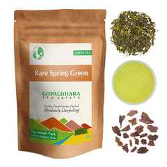 Gopaldhara Darjeeling Rare First Flush Tea Sample Pouches - Pack Of 6 Teas X 10gm, 0.35 Ounce Each | First Flush Low Caffeine Loose Leaves