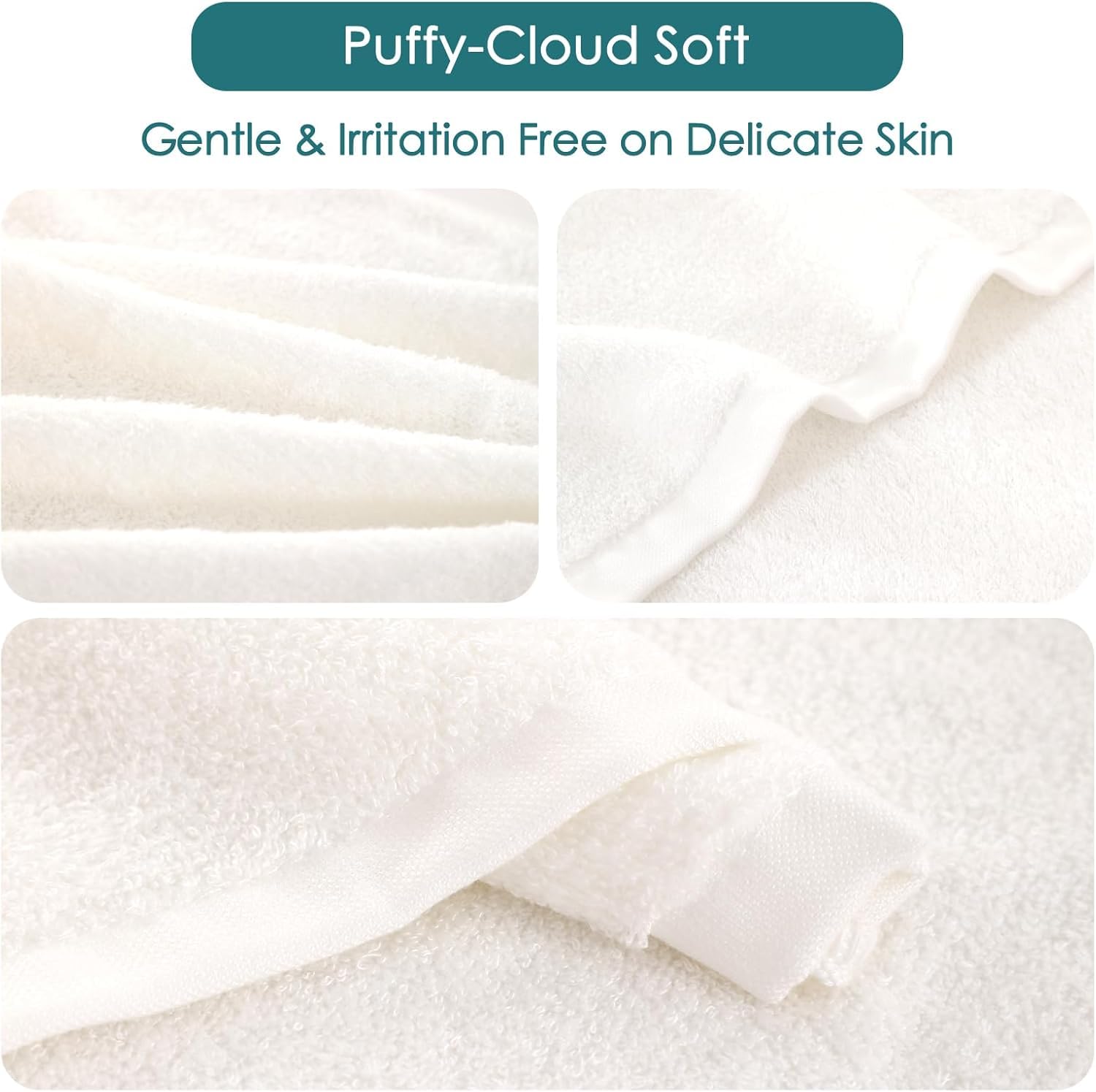 Ivaza Cotton Face Towel Super Soft Hand Towels | Gym & Workout Towels (White)