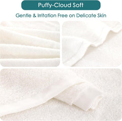 Ivaza Cotton Face Towel Super Soft Hand Towels | Gym & Workout Towels (White)- Pack Of 6