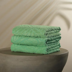 Musa Banana Hand Towels 400 Gsm | Terry Hand Towel For Wash Basin Kitchen Gym Towel For Men (Ming Green) -Set Of 3