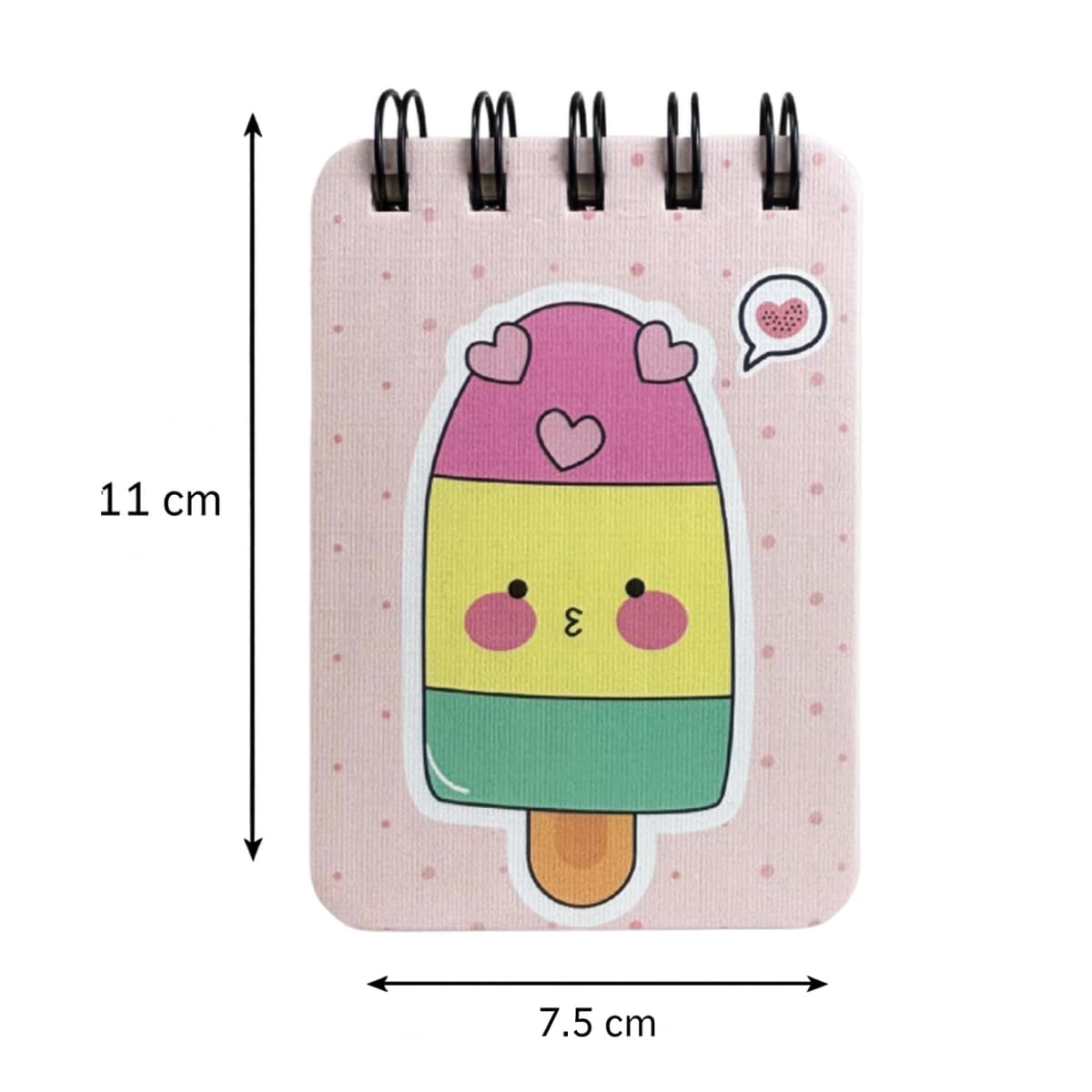Spiral Pocket Notebook, Cute Mini Notepad, Handy Notebook For School, Office (Icecream) Pack Of 1