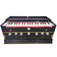 Musical Instrument Harmonium For Beginners & Kids - 7 Stopper, 39 Keys, Double Bellow, Two Reeds (Base- Male), 3.25 Octave | Compact & Portable Design