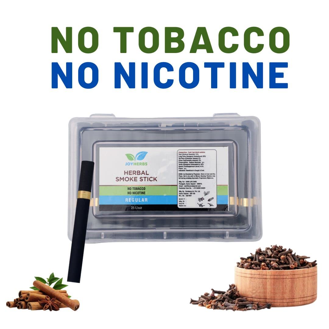 Herbals Regular Flavour Cigarette, Tobacco & Nicotine Free Herbal Smoke Sticks - 1 Packet 25 Sticks