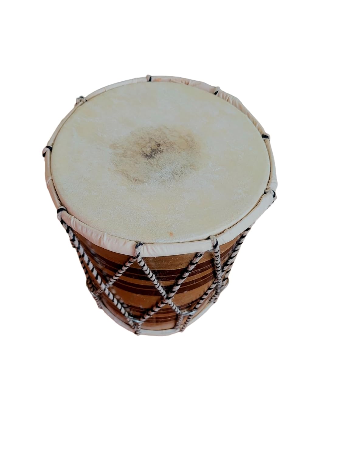 Premium Handcrafted Mini Dholak For Kids - Brown | Perfectly Symmetric Round Dholak - Dholak For Festival, Wedding, Satsang | Punjabi Dhol Drum, Housewarming Gifts