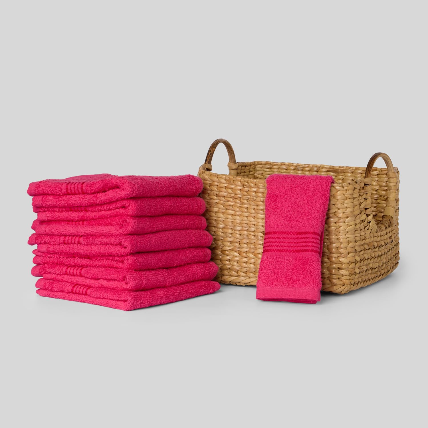 Kopa By Bianca 100% Cotton Soft Terry Face Towel 400 Gsm (Pink) -Pack Of 8