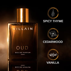 Villain Oud Eau De Parfum 100ml 3.4 Fl.oz. Best Gift For Husband | Men Fragrance | Long Lasting