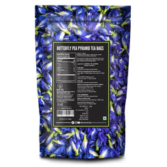 Blue Tea Butterfly Pea Flower Herbal Tea - 60 Pyramid Tea Bags | Sun Dried Flower Antioxidant Tea - Caffeine Free, Detox Tea | No Added Colors, Aparajita - Shankhpushpi, Zipper Pack