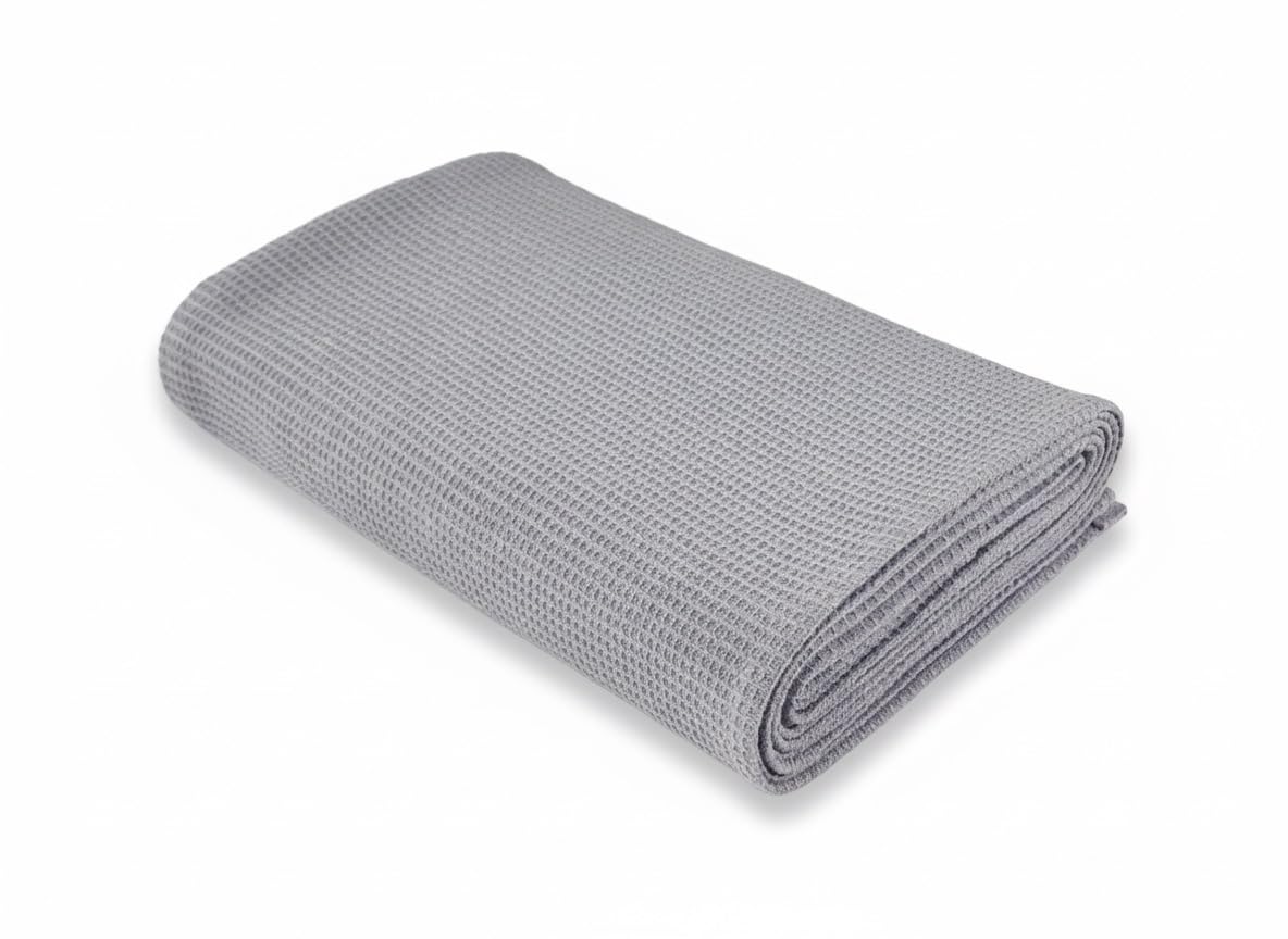 Go Green Organics Gots Certified Waffle Bath Towel 600 Gsm | Super Absorbant & Quick Dry, No Softeners, Environment Friendly Bath Towel (Lavender)
