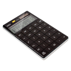 Deli 1589 Modern Calculator- Black | Operates On Solar Power And Battery Backup, Ensuring