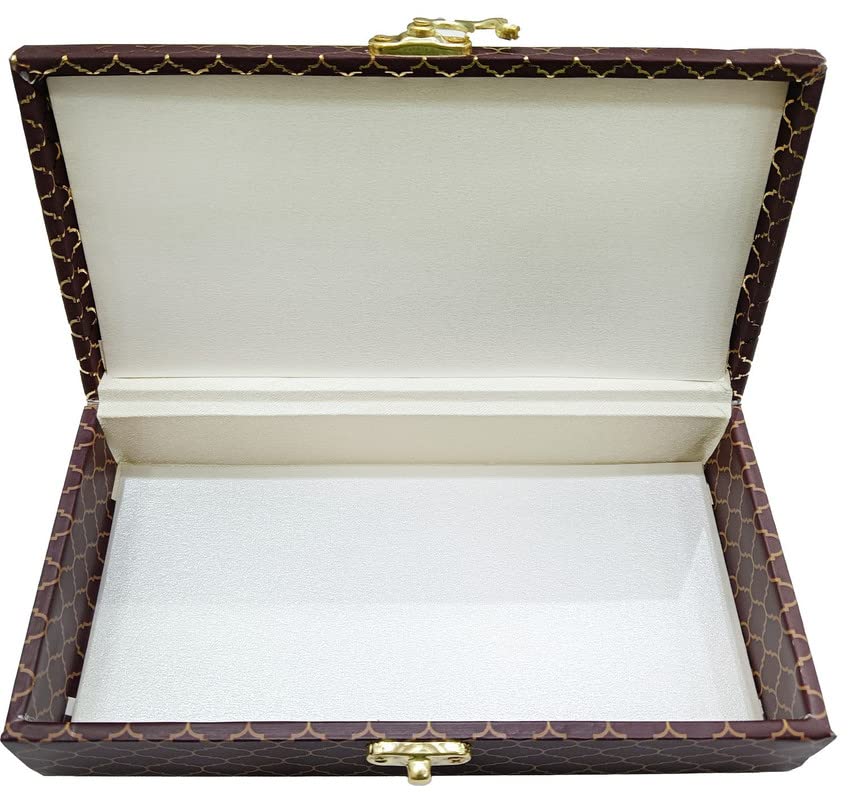 Designer Wodden Fancy Shagun Gift Boxes For Wedding, Shagun Cash Box Or Money Box With Mgi Printing For Wedding, Engagement, Holi, Diwali, Baby Showers, Colour - Brown