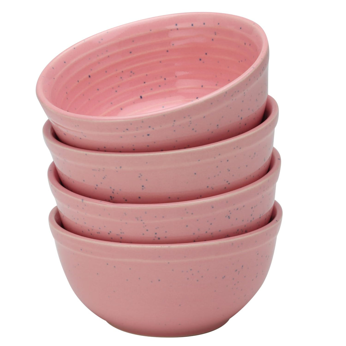 Reactive Hand Glazed Ceramic Serving Small Bowl Set Of 4 - 180ml Each, Blush Pink | Microwave & Dishware Safe - Serving Katori Set