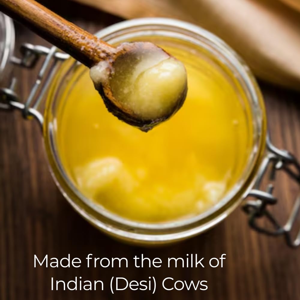 Pure A2 Desi Cow Ghee By Zaruree | Rich In Vitamins A, D & K Healthy Nutrients Malnad Gidda Breed Cow Desi Ghee For Bones Health | 1.5 Litre (500ml * 3) 50.7 Ounce | Jar Pack