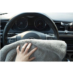 Detachi Dual Sided Microfiber Cloth 600 Gsm | Thick Lint & Streak-Free Multipurpose Cloths | Absorbent Extra Thick Plush Towel For Cleaning, Washing & Drying - Grey (3 Pcs)