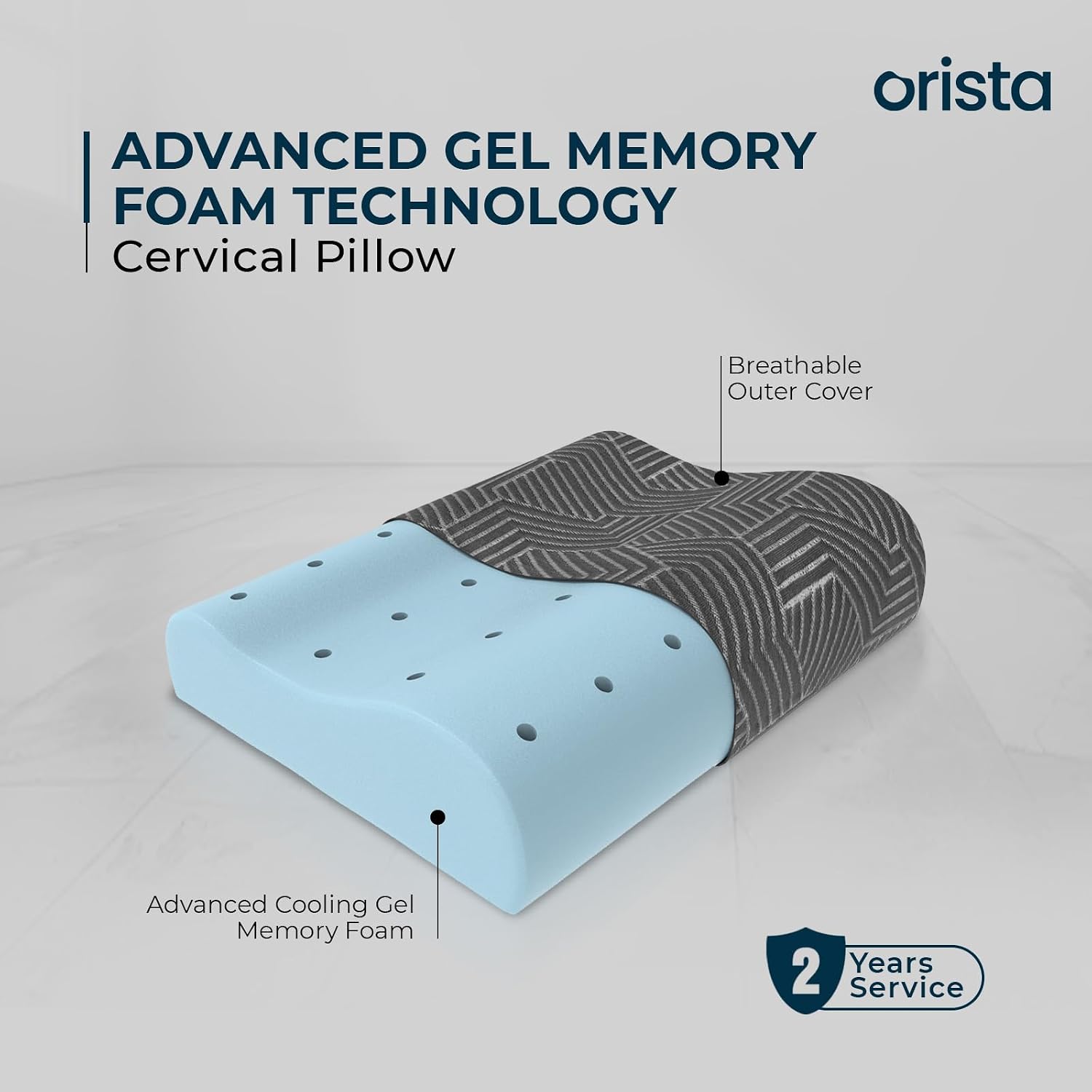 Contour Memory Foam Pillow, Orthopedic Pillow For Sleeping, Standard Size - 19 X 11 X 3.5 Inch | For Neck & Shoulder Support, Improves Posture & Spinal Alignment, Breathable - Pack Of 1