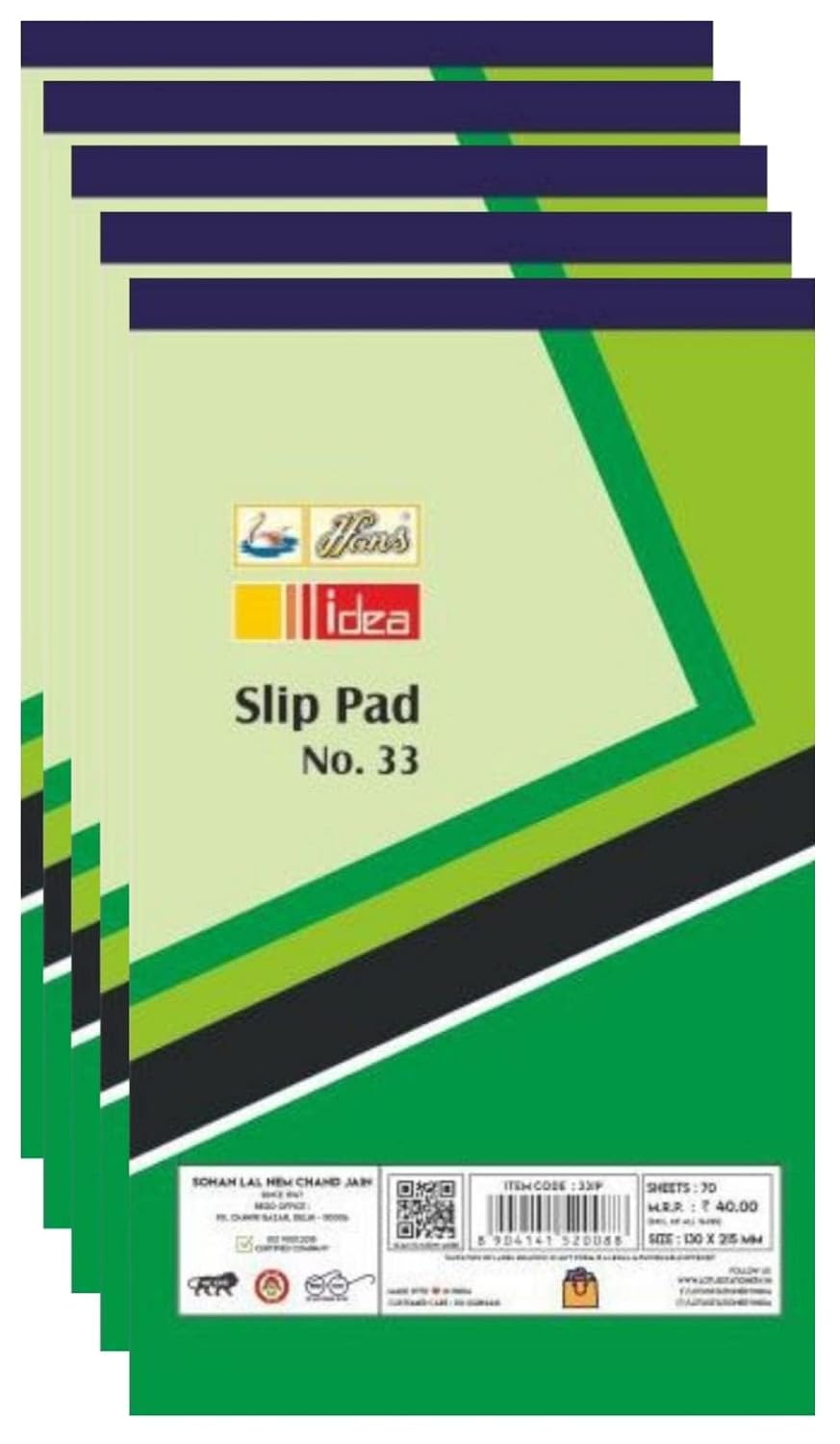 Writing Pad For Office, Notepads Office Pads, 70 Sheets, Single Ruled (9"X5.5") Pack Of 5