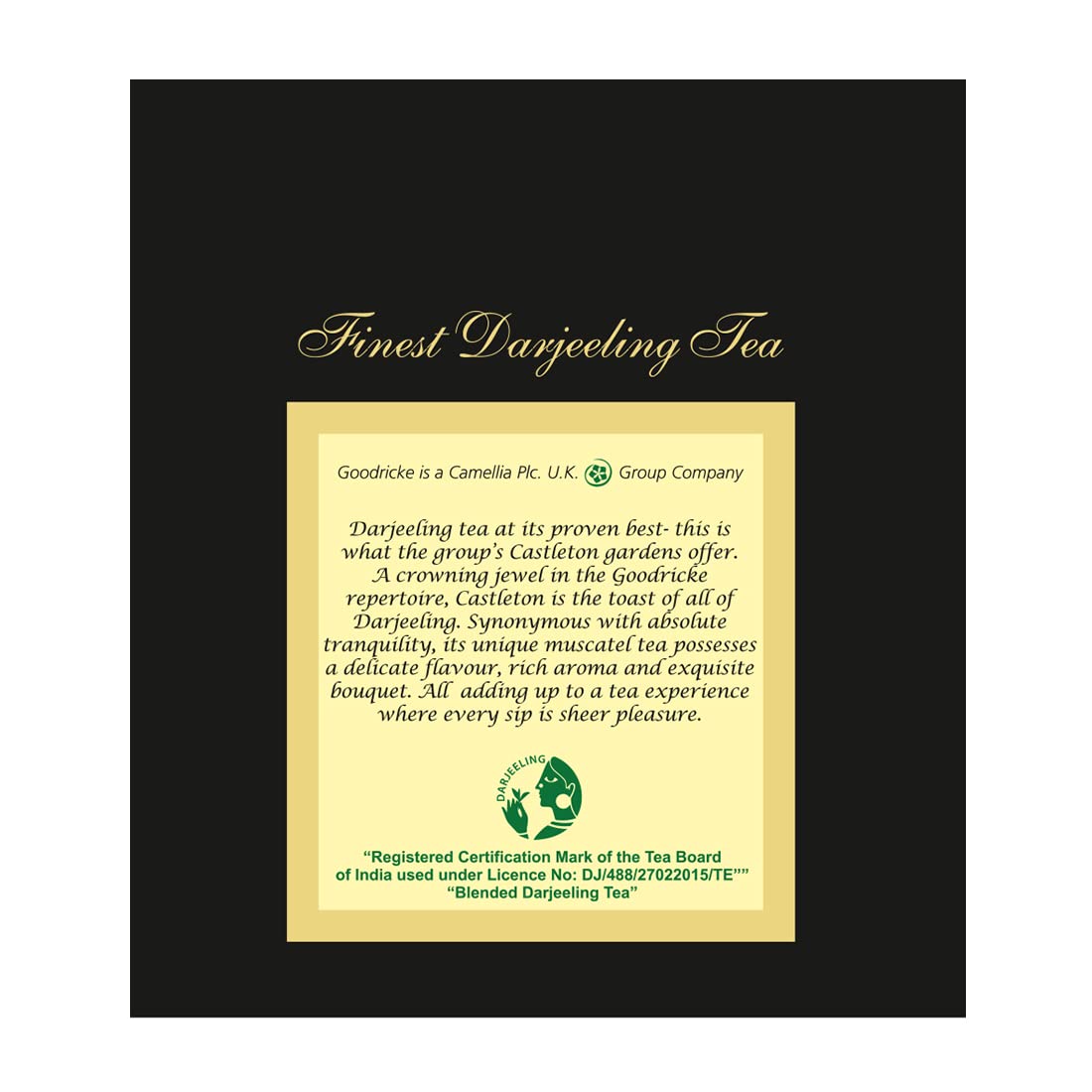 Goodricke Castleton Vintage Darjeeling Tea - 100gm Tin, 3.5 Ounce | Premium Black Tea With Rich Taste & Aroma - Single Estate Whole Leaf Chai | 100% Organic & Natural Loose Leaves Tea - Low Caffeine
