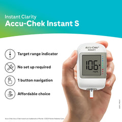 Accu-Chek Instant S Blood Glucose Glucometer Kit with Vial of (10 Strips) 10 Lancets and a Lancing device FREE for Accurate Blood Sugar Testing