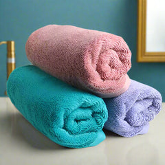 Heelium Bamboo Hand Towel 600 Gsm | Ultra Absorbent & Anti-Bacterial 3x Softer Than Cotton Towels (Peach, Teal, Iris)- Pack Of 3