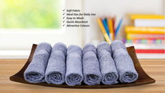 Caslino Small Cotton Face Towels 1800 Gsm | Soft & Absorbent Towel For Women & Men - Steel Grey (Set Of 18)