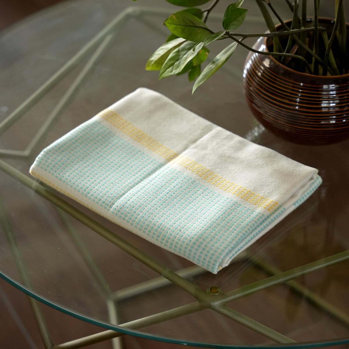 Thirsty Towel Bamboo Cotton Bath Towel 300 Gsm | Super Soft & High Absorbency Towels, Quick Dry Bath Towels Large Size (Sunny Aqua)