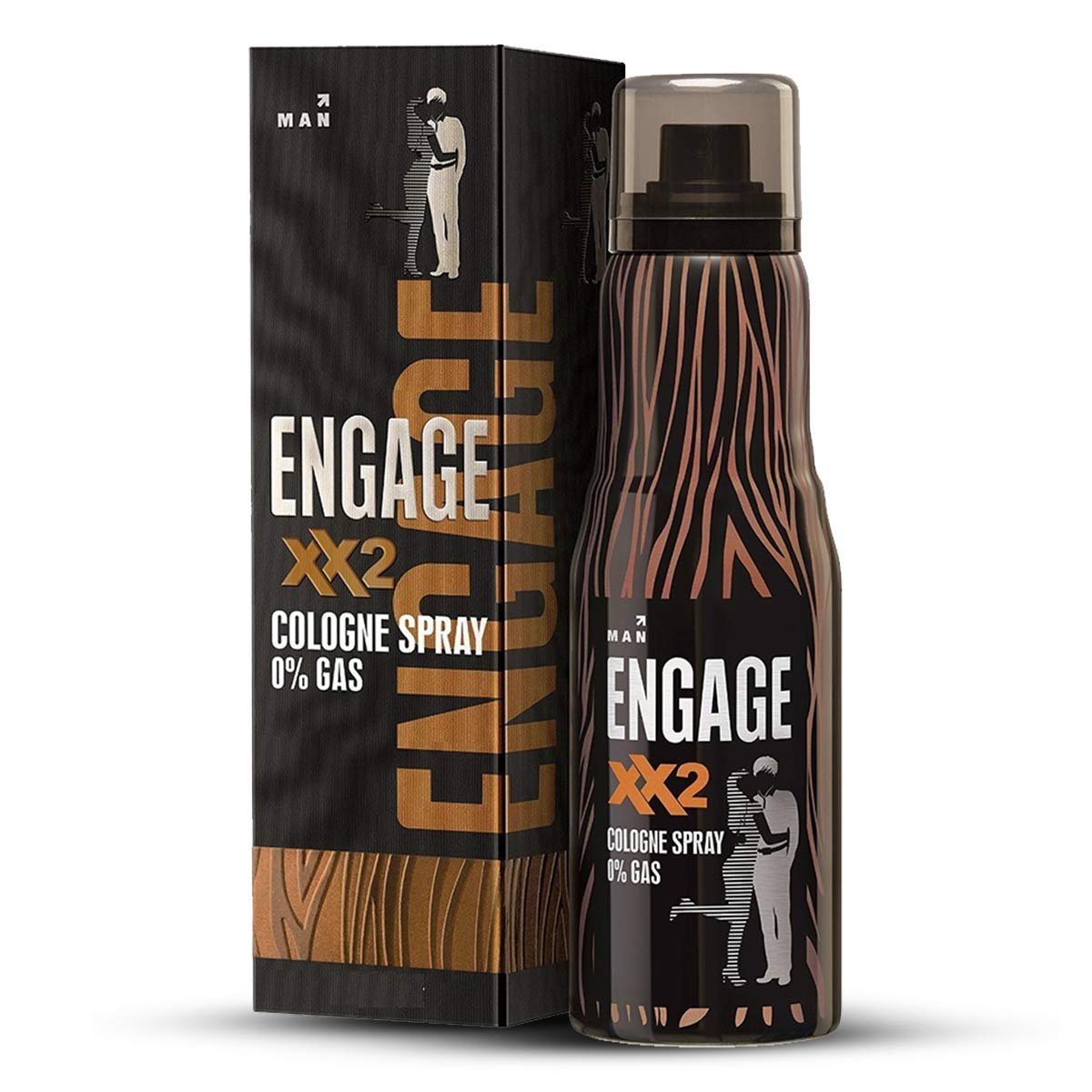 Engage Tickle Deodorant 220ml 7.4 Fl.oz. & XX2 Cologne No Gas Perfume For Men , Spicy & Citrus , Skin Friendly , 135ml 4.5 Fl.oz.