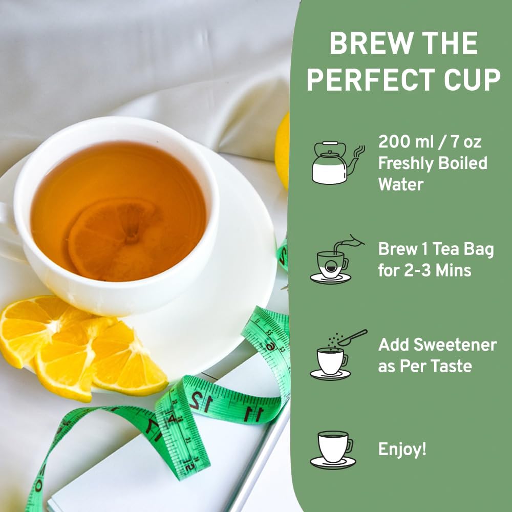 Handpick Honey Lemon Green Tea Bags With Free Tong - 100 Tea Bags | Zesty Lemon & Sweet Honey Flavor - Round & Eco-Friendly Tea Bags Packed In Resealable Bag | Brew As Hot Or Iced Tea