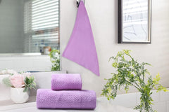 Homecloud Ultra Soft Bath & Face Towel Set 300 Gsm | 3x Softer Than Cotton Towels | Highly Absorbent & Ultra Fast Dry | Set Of 2 (Lavender)